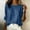 Blue, variant on Josdec Women's Denim Pullover Tops Solid Round Neck Side Button Cuffed Long Sleeve Soft Loose Casual Spring Fall Daily Work Blouses S-XXL
