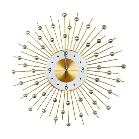 ANXPTIME European Large Metal Sunbursts Wall Clock Noiseless Movement For Home Decors