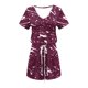 thumbnail image 3 of Mini Vestido de Verano Color Sólido Cuello en V Manga Corta Vestido de Becerro Medio, Vestido Corto de Verano, 3 of 5