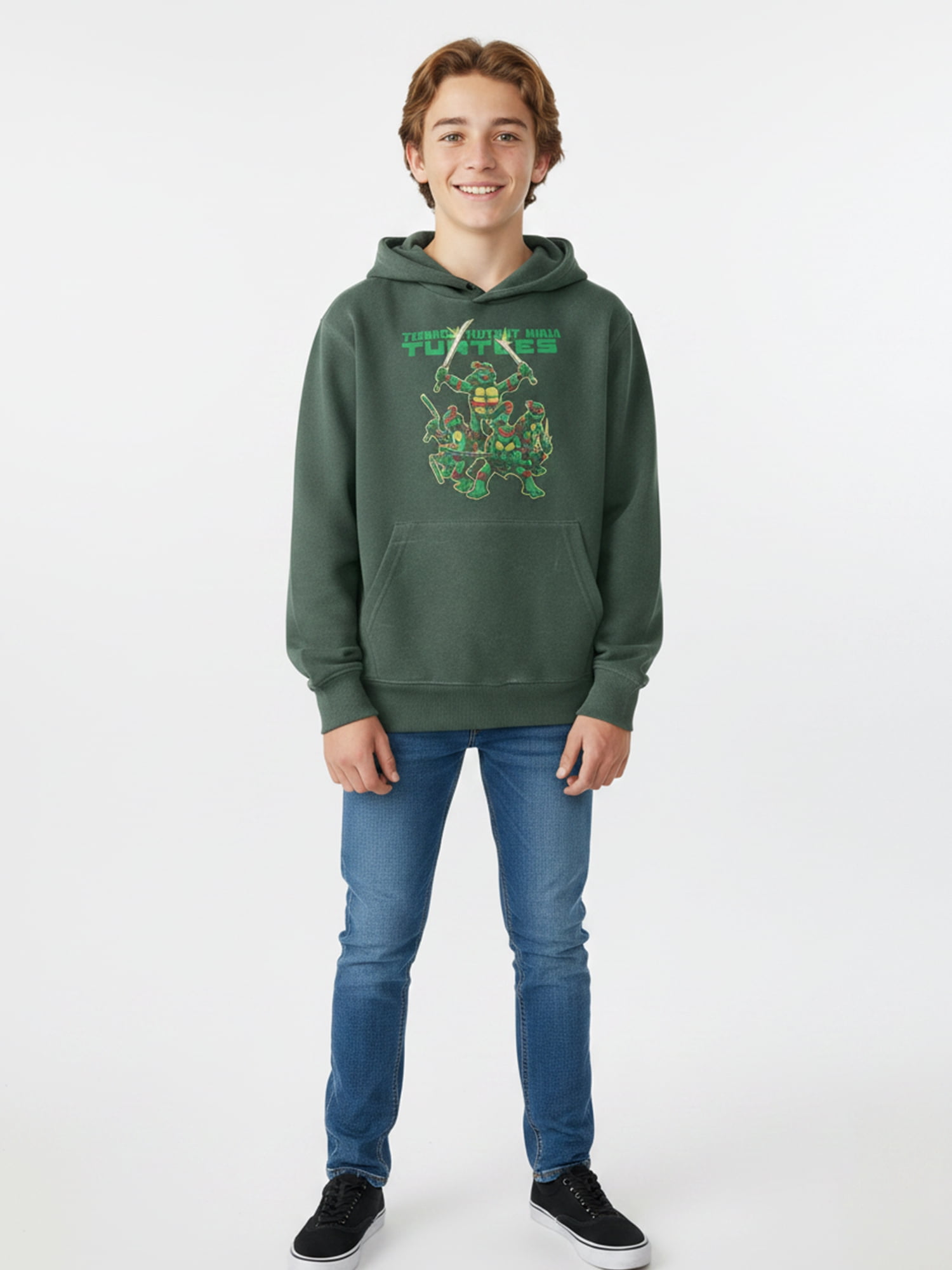 Teenage Mutant Ninja Turtles, Boys' & Big Boys' Elevated Mineral Wash Graphic Hoodie, Sizes 4-18