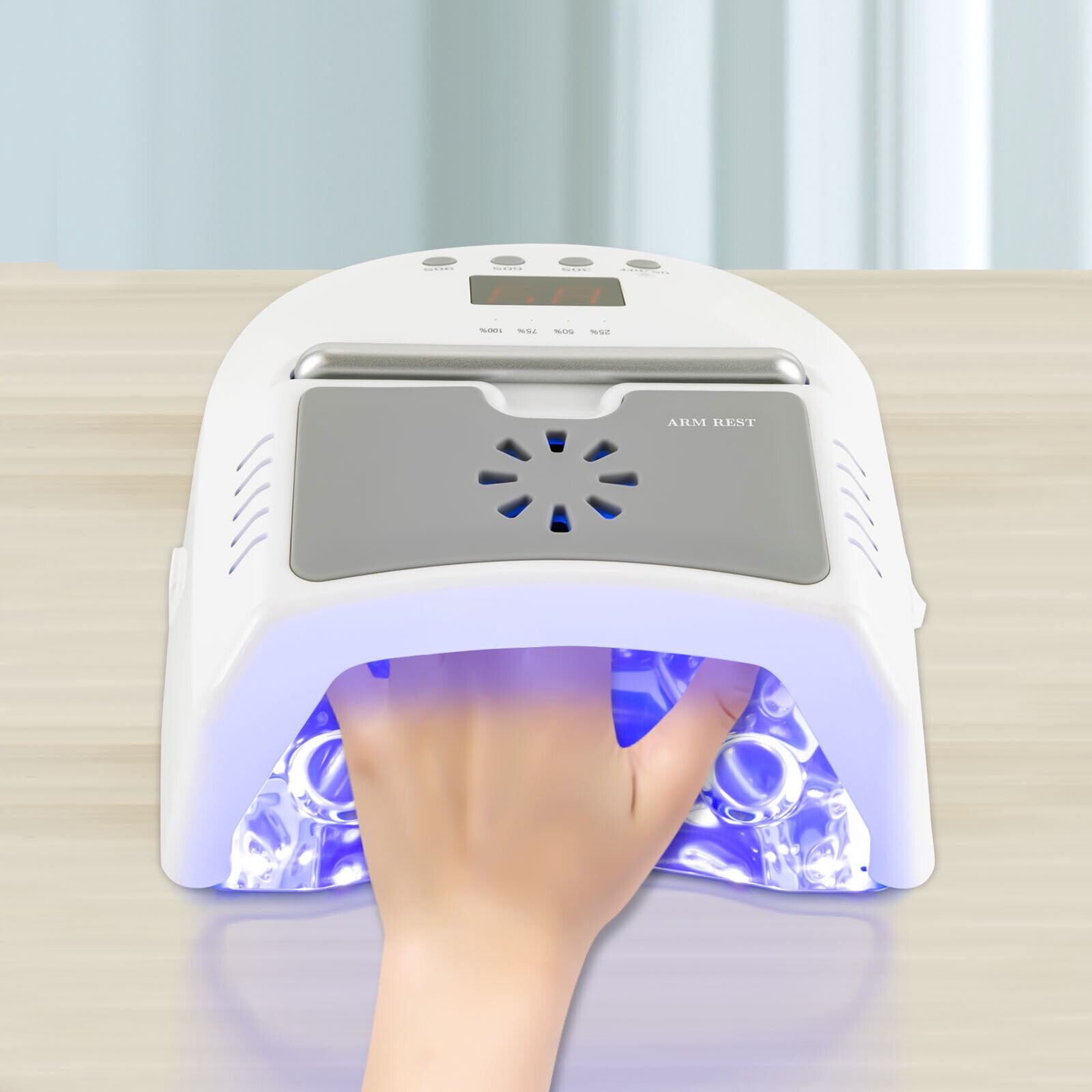 Miumaeov 72W UV LED Nail Lamp Rechargeable Cordless Nail Light Auto Sensor Gel Polish Nail Dryer Professional Portable Quick Dry Curing Lamp with Fan for Salon Home