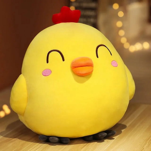 Juguetes de peluche de pollo de dibujos animados Kawaii para niños, muñeco de pollo amarillo suave, almohada de Animal de peluche, regalos de Navidad para niños, 25-65cm