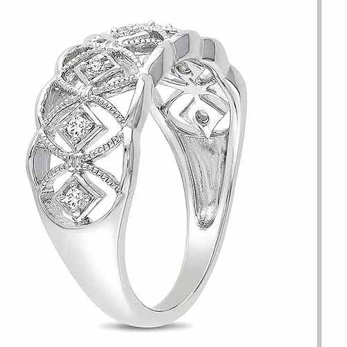 Miabella Diamond Accent Sterling Silver Fashion Ring