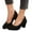 Black, variant on Women Chunky Heels, Comfort Round Toe No Slip Mid High Heels Block Heel Shoes Red Size 7.5