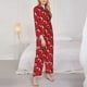 thumbnail image 3 of Balery Bulldog Red Conjunto de Pijama con Estampado para Mujer, Conjunto de Dos Piezas con Manga Larga, Ropa de Dormir Suave con Bolsillos, Pijamas Cómodos-Medium, 3 of 7