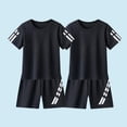 thumbnail image 2 of OVAFBAU Boys Summer Clothing Sets 2PC Boys Crewneck Short Sleeve Quickly Dry Athletic Top Pants Versatile Set, 2 of 5