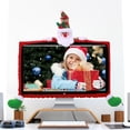 thumbnail image 3 of Shisuyan 25-35inch Screen Desktop Computer Monitor Cover Santa Claus Protector Christmas Decorations Festival Ornament (Red), 3 of 8