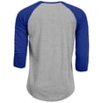 thumbnail image 3 of J. METHOD Men's 3/4 Sleeve Baseball Crewneck Tshirt Top Raglan Jersey T Shirt NEMT06 HEATH/BLU S, 3 of 5