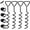 Black, variant on Eurmax USA Trampoline Corkscrew Shape Steel Stakes Anchor Kit with T Hook for Trampolines -Set of 4 Bonus 4 Strong Belt