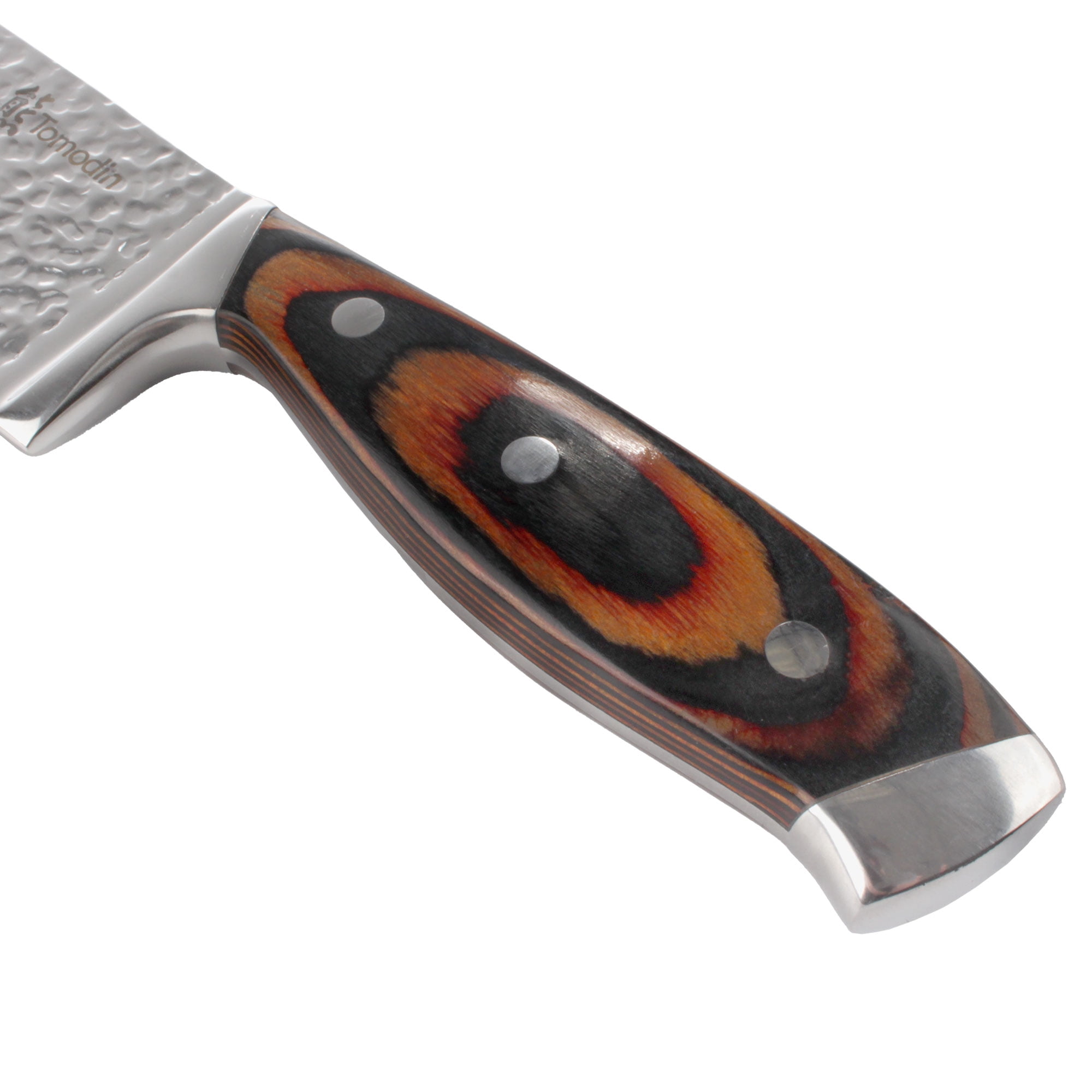 BambooMN Chef Knife - Hammered Blade Walnut Handle - 1 Knife