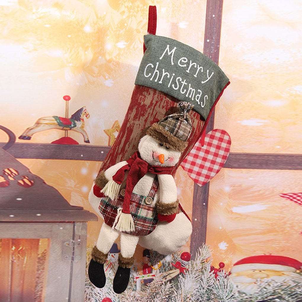 Chaussette De Noel - 45CM Lot De 3 Decoration Noel Cheminee - Pour