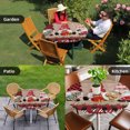 thumbnail image 4 of Christmas Gnomes Round Tablecloth for 55-60 Inch Tables,Fitted Table Cover with Elastic Edge,Xmas Tree Gift Wooden Red Black Plaid Waterproof Outdoor Table Cloth Protector for Patio Garden Dinner, 4 of 9