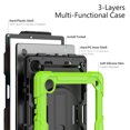 thumbnail image 6 of Case for Samsung Galaxy Tab A8 10.5 Inch 2022 with Screen Protector, 360 Degree Rotating Kickstand Hand Strap Heavy Duty Shockproof Cover with Shoulder Strap, Lime, 6 of 7