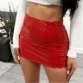 thumbnail image 2 of LYXSSBYX Women PU A-line Skirt Hot Sale Clearance Fashion Woman Causal Skirt Sexy Ultrashort Skirt Solid Hip Skirt A-line Party Skirt, 2 of 7
