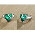 thumbnail image 2 of Leafael Infinity Love Women's Adjustable Heart Ring with Emerald Green Birthstone Crystal for May, Healing Stone for Romance, Jewelry Gifts for Women, Silver-tone, Open End, Size 6.5-8, 2 of 6