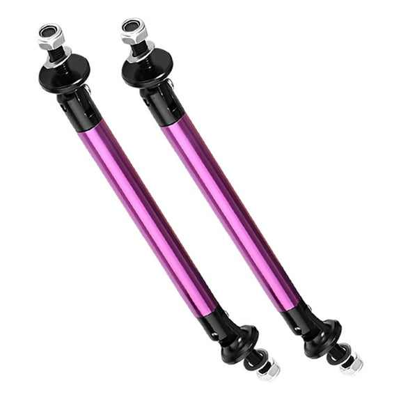Pair of Adjustable Aluminum Front Bumper Lip Splitter Diffuser Strut Rod Tie Bars Purple 75MM