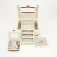 thumbnail image 2 of Bey-Berk International BB627IVR Ivory Leather 4 Level Multi Compartment Jewelry Box, 2 of 3