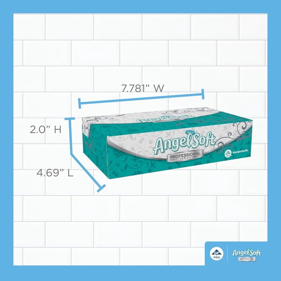Angel Soft Professional Series 2-Ply Facial Tissue (48580), 100 Sheets Per Box, 30 Tissue Flat Boxes Per Bulk Case