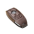 thumbnail image 3 of Vitodeco Leather Smart Key Fob Case Compatible for Mercedes-Benz A, C, E, S, CLA, CLS, GLA, GLB, GLC, GLE, GLS, G Glass 2017 - 2022 (4-Button, Brown), 3 of 5