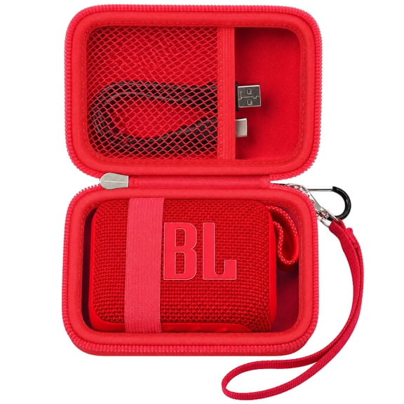 Carrying Case Compatible with JBL Go 3 Portable Bluetooth Wireless Speaker (Red)