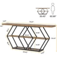 thumbnail image 2 of Tribesigns 70.9 Inches Extra Long Console Table, 3-Tier Narrow Sofa Table Behind Couch with Storage Shelves, Industrial Entryway Table for Living Room, Hallway, Entrance, Rustic Brown, 2 of 5
