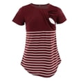 thumbnail image 3 of ZTTD Womens Pregnant Tops Fashion Round Neck Clothes for Pregnant and Lactating Mothers Striped Tops Women's T Shirts Short Sleeve Round Neck T Shirt, Sizes S-3XL, 3 of 3