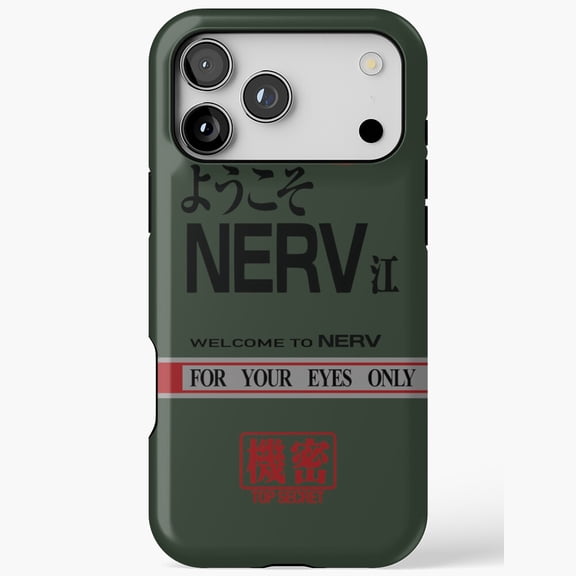 NERV For Your Eyes Only Evangelion iPhone Case 17 16 15 14 13 12 11 Pro Max up to size 5XL