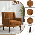 thumbnail image 3 of UIXE Accent Chair Velvet Upholstered Armchair for Living Room Elegant Tufted Chair, Orange, 3 of 7