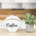 thumbnail image 3 of AuldHome Design Enamelware Coffee Filter Holder (White, Cone-Shaped), Wall-Mount Vintage Farmhouse Style White Filter Storage Container, 3 of 9