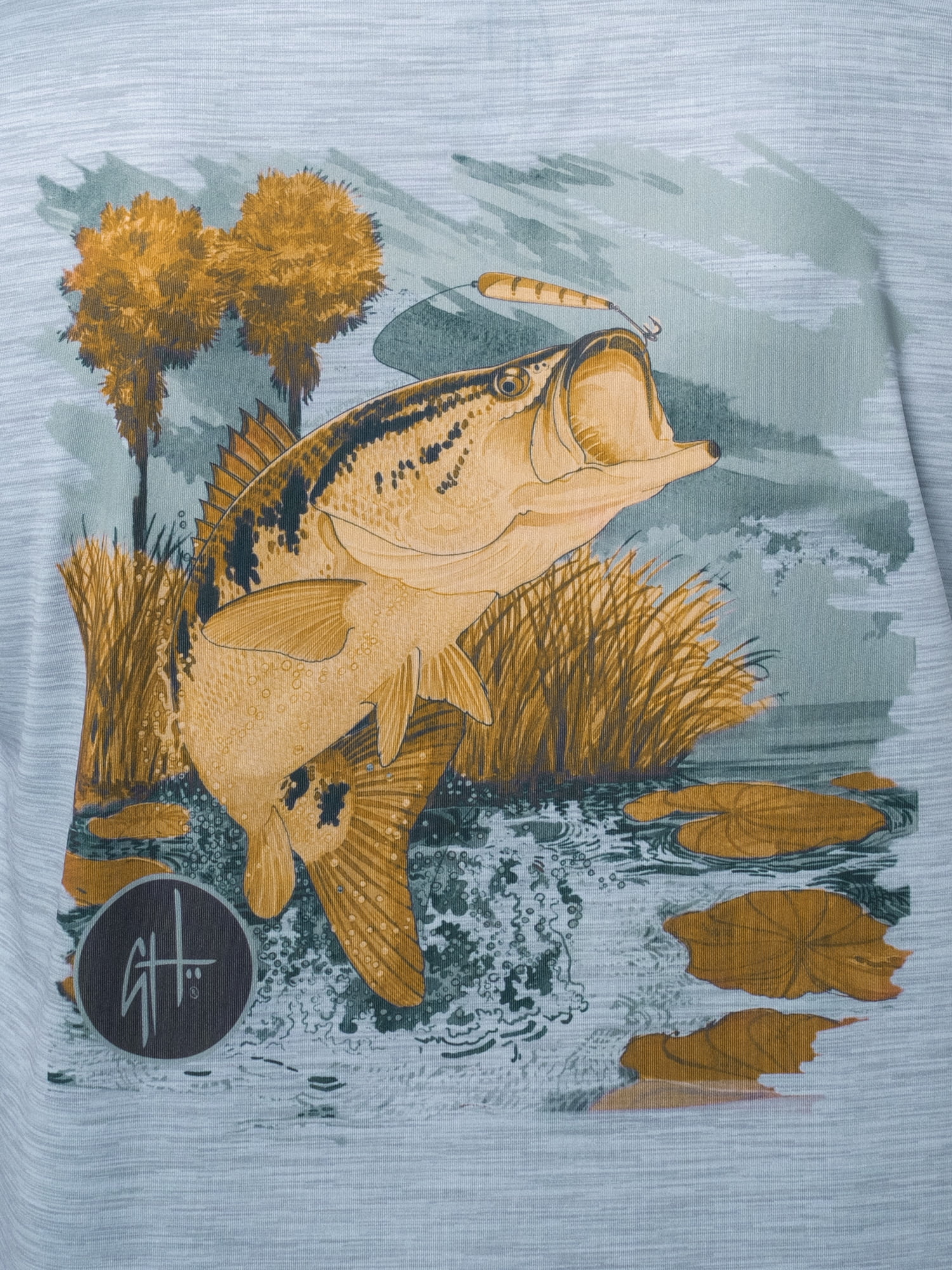 GH BY GUY HARVEY Men's Long Sleeve Sun Protection Bass at Dusk Hoodie