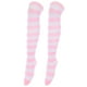 thumbnail image 1 of EeaseMX Par de calcetines de mujeres de ancho rayas muslo alta sobre la rodilla medias calcetines (Rosa y blanco), 1 of 7