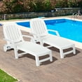 thumbnail image 2 of Costway Patio Lounge Chair Chaise Adjust Recliner Weather Resistant Wheel, 2 of 10