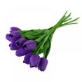 thumbnail image 1 of 10Pcs Purple Randomly Home Decor Artificial Tulip Real Touch PU Plastic Flowers DIY Bend, 1 of 5