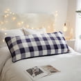 thumbnail image 2 of Dearfoams Royal Plush Reverse to Super Soft Sherpa Body Pillow, 20" x 48", Navy White Check, Polyester Fill, 2 of 7