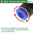 thumbnail image 4 of Unique Bargains Push to Connect Air Fittings 1/4" Air Flow Control Valve Plastic Metal 5 Pcs Blue Black Silver Tone, 4 of 5