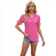 thumbnail image 2 of Blusas Informales Elegantes para Mujer, Camisas con Cuello de Solapa, Blusas de Verano Informales de Negocios A , Rosa Rosa S, 2 of 9