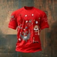thumbnail image 2 of German Carnival Striped Print T-Shirt, Comfortable Casual Short Sleeve Tee for Daily Wear, 2 of 4