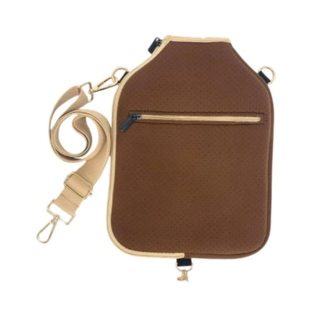 Almencla Pickleball Racket Cover Shoulder Bag Pouch Racket Case for Practice Training Brown