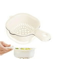 thumbnail image 5 of SugarBloom Two-Layer Fruit and Berry Strainer Basket with Handle, Removable Draining Basket for Kitchen, Handheld Colander for Blueberries, Veggies, and Small Fruits,White, 5 of 8