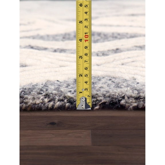 Pasargad Home Modern Collection Hand-Tufted Wool Area Rug, 7' 9" X 9' 9", Silver