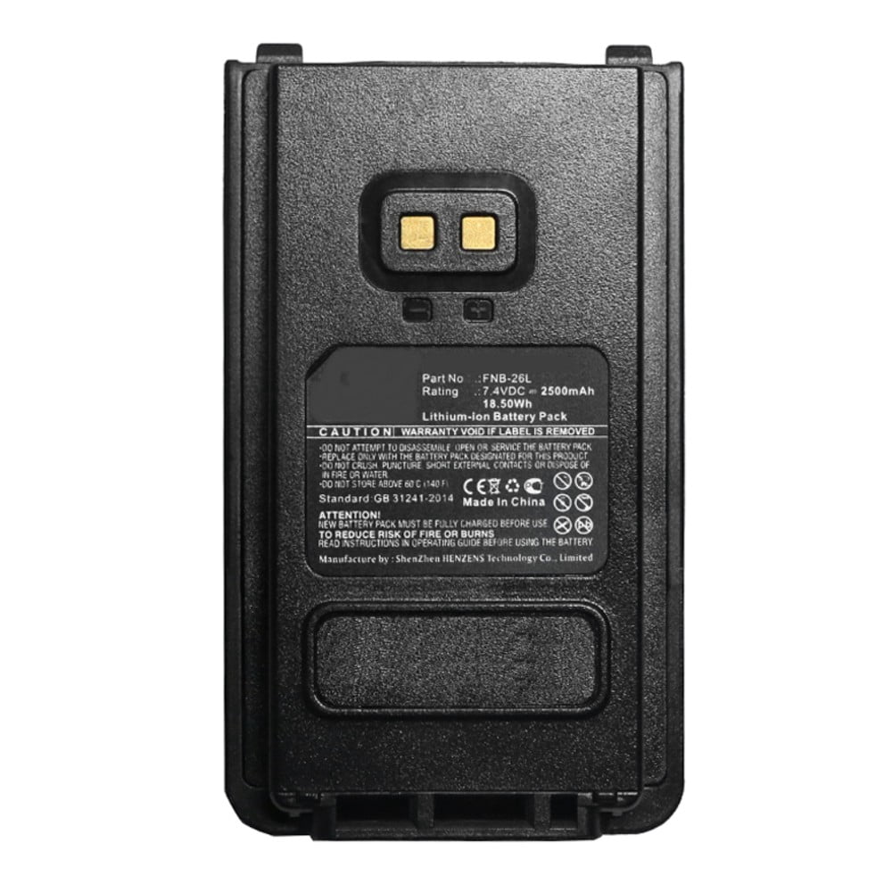 Synergy Digital 2-Way Radio Battery, Compatible with YAESU FNB-26L 2-Way  Radio, (Li-ion, 7.4, 2500mAh) Ultra High Capacity, Replacement for YAESU FNB-26L  Battery - Walmart.com