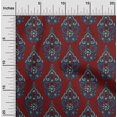 thumbnail image 1 of oneOone Cotton Poplin Dark Red Fabric Leaves & Floral Block Fabric For Sewing Printed Craft Fabric By The Yard 56 Inch Wide, 1 of 4