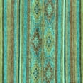 thumbnail image 1 of Ahgly Company Machine Washable Indoor Square Abstract Turquoise Blue Modern Area Rugs, 7' Square, 1 of 4