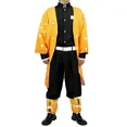 thumbnail image 4 of Disfraz de Cosplay de Agatsuma Zenitsu, Cosplay de Anime Kimetsu No Yaiba Zenitsu, peluca, uniforme de Kimono para adultos y niños, disfraz de Halloween, 4 of 5
