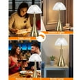 thumbnail image 3 of Lámpara De Escritorio Inalámbrica Dorada, Lámpara De Dormitorio Regulable Táctil Recargable, Versátil, Vintage Para Mesa De Comedor De Restaurante, 3 of 7
