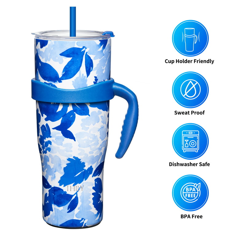 Towsnails 40oz sublimation tumbler with Handle | Leak-proof Lid and Straw |  Insulated Coffee Mug Stainless Steel Travel Mug | Modern Insulated