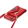 thumbnail image 2 of Crossbody Wallet Women Case for iPhone 7 Plus, iPhone 8 Plus,Credit Card Holder Phone Case with Shoulder Strap, PU Leather Kickstand Back Flip Envelope Design For iPhone 8 Plus/7 Plus, Red, 2 of 13