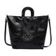 thumbnail image 1 of Bolso Mano Punk para Mujer Femenino Gran Capacidad Con Cordón Cuero PU, 1 of 9