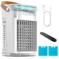 thumbnail image 1 of Aires acondicionados portátiles con control remoto, batería incorporada de 5400 mAh, mini aire acondicionado, tanque de agua y caja de hielo de 1,2 L, temporizador de apagado automático, enfriador de, 1 of 1