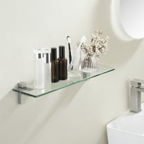 KES Glass Shower Shelf 19.6 inch  1 Tier Tempered Glass Wall Mounted Brushed Nickel, 1 Shelf